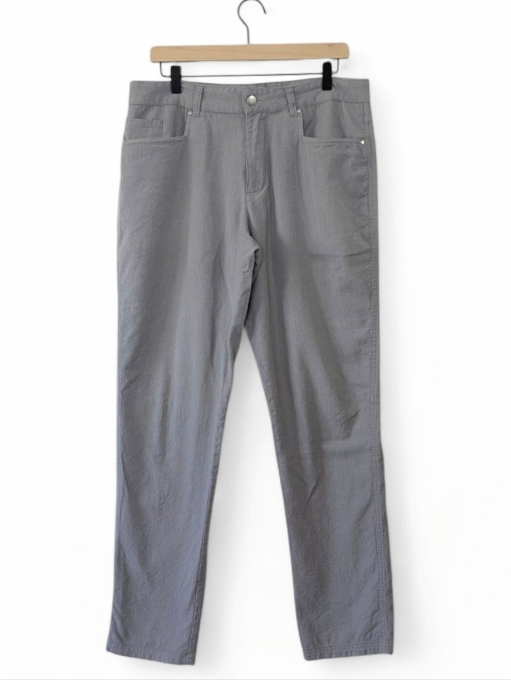 Woolly Longhaul Pants Men's 34x32 Merino Wool Cotton Stretch Gray Travel Chino